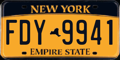 NY license plate FDY9941
