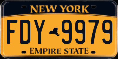 NY license plate FDY9979