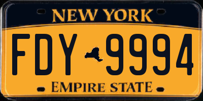 NY license plate FDY9994