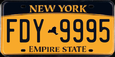 NY license plate FDY9995