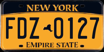 NY license plate FDZ0127