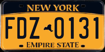 NY license plate FDZ0131