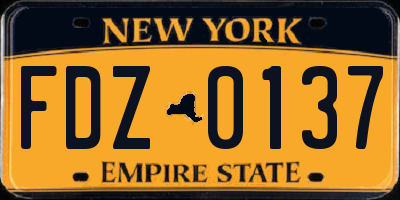 NY license plate FDZ0137