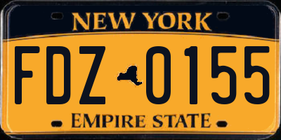 NY license plate FDZ0155