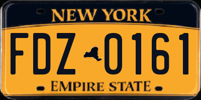 NY license plate FDZ0161