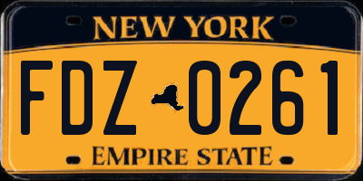 NY license plate FDZ0261