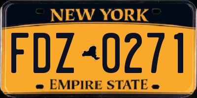 NY license plate FDZ0271