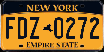 NY license plate FDZ0272