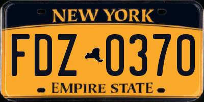 NY license plate FDZ0370