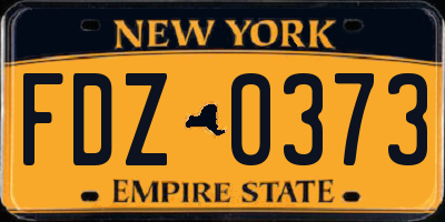 NY license plate FDZ0373