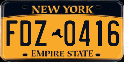 NY license plate FDZ0416