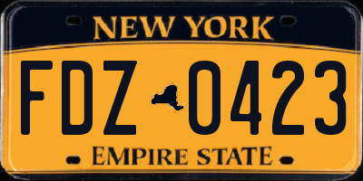 NY license plate FDZ0423