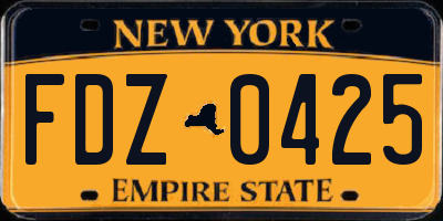 NY license plate FDZ0425