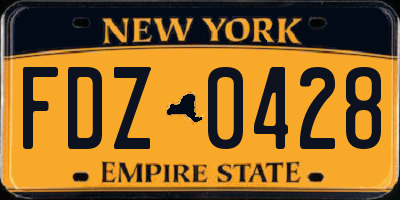 NY license plate FDZ0428