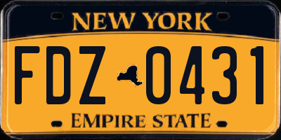 NY license plate FDZ0431