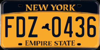 NY license plate FDZ0436