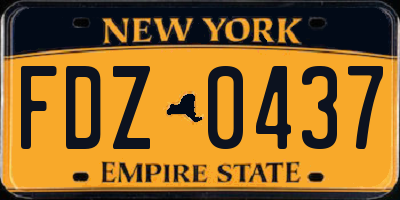 NY license plate FDZ0437