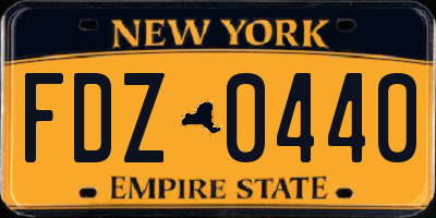 NY license plate FDZ0440