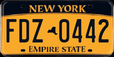 NY license plate FDZ0442