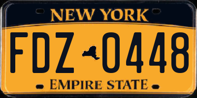 NY license plate FDZ0448