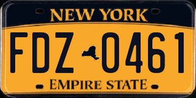 NY license plate FDZ0461