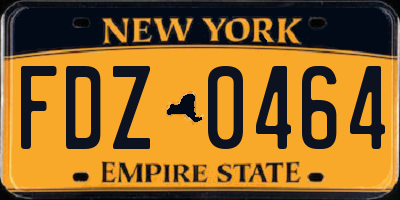NY license plate FDZ0464