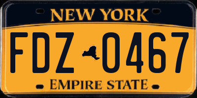 NY license plate FDZ0467