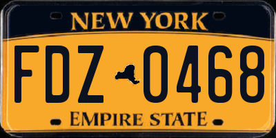 NY license plate FDZ0468