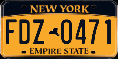 NY license plate FDZ0471