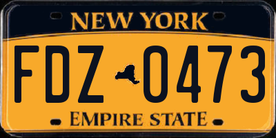 NY license plate FDZ0473