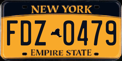 NY license plate FDZ0479