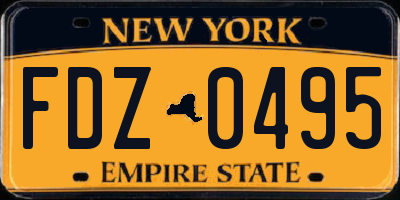 NY license plate FDZ0495