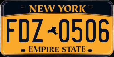 NY license plate FDZ0506