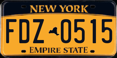 NY license plate FDZ0515