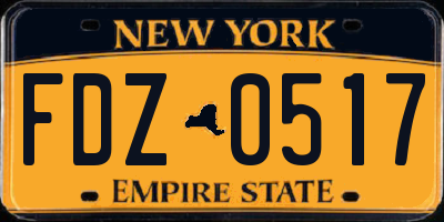 NY license plate FDZ0517