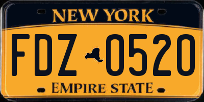 NY license plate FDZ0520