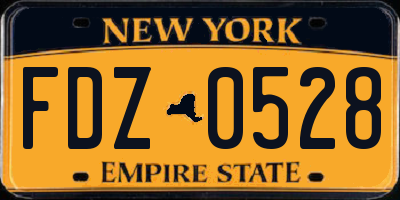 NY license plate FDZ0528