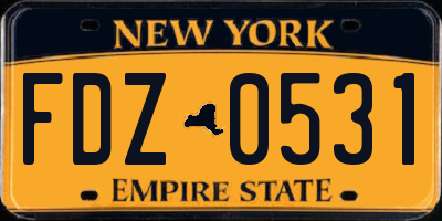 NY license plate FDZ0531