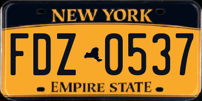 NY license plate FDZ0537