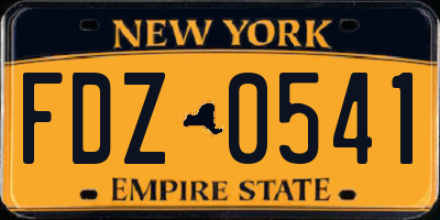 NY license plate FDZ0541