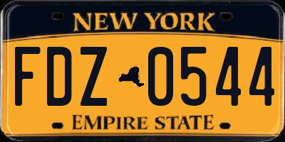 NY license plate FDZ0544