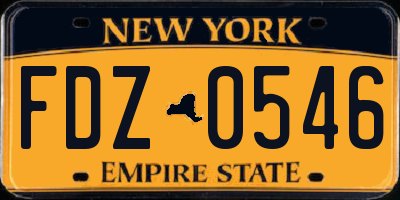 NY license plate FDZ0546
