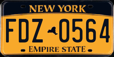 NY license plate FDZ0564