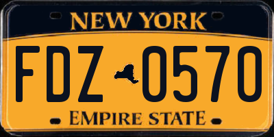NY license plate FDZ0570