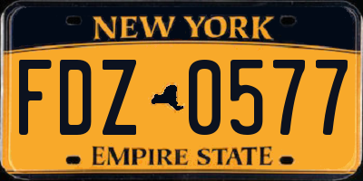 NY license plate FDZ0577