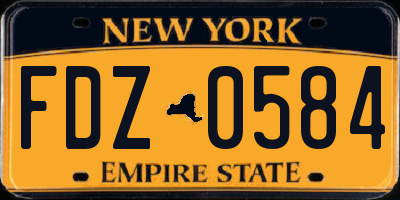 NY license plate FDZ0584