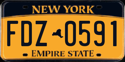 NY license plate FDZ0591