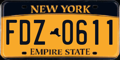 NY license plate FDZ0611