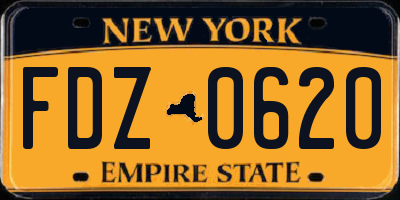 NY license plate FDZ0620