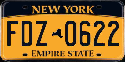 NY license plate FDZ0622